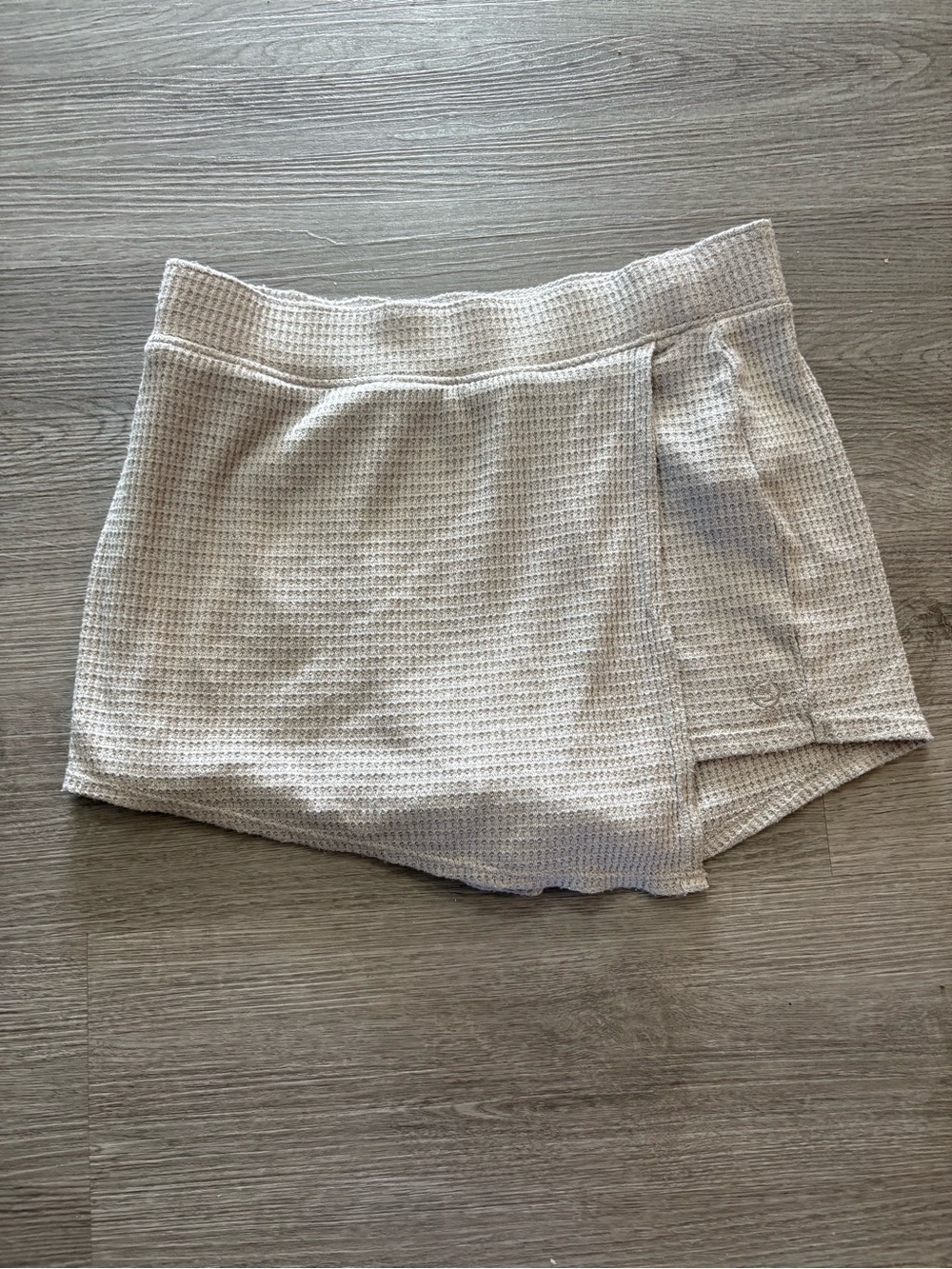 Gully Hicks Casual Cream Waffle-Knit Women’s Skort